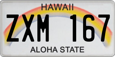 HI license plate ZXM167