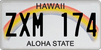 HI license plate ZXM174