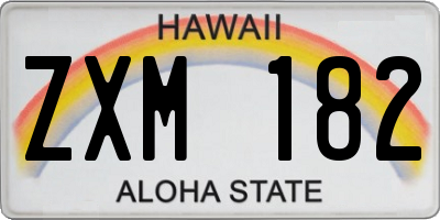 HI license plate ZXM182