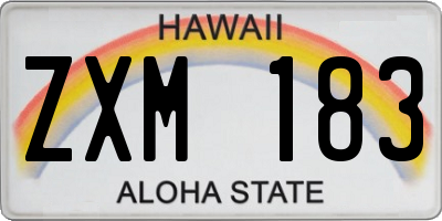 HI license plate ZXM183