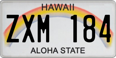 HI license plate ZXM184
