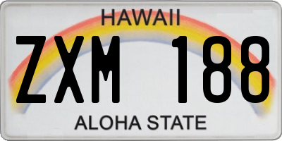HI license plate ZXM188