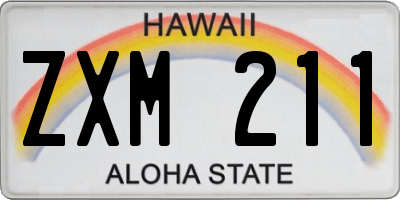 HI license plate ZXM211