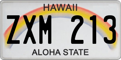 HI license plate ZXM213