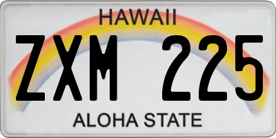 HI license plate ZXM225