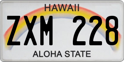 HI license plate ZXM228
