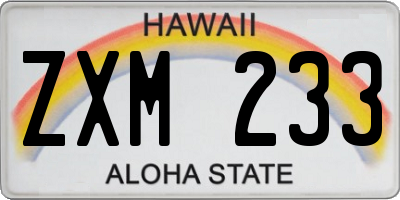 HI license plate ZXM233