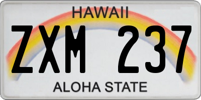 HI license plate ZXM237