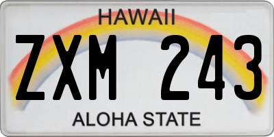 HI license plate ZXM243