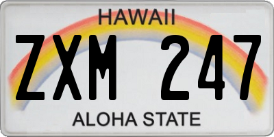 HI license plate ZXM247