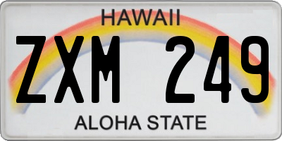 HI license plate ZXM249