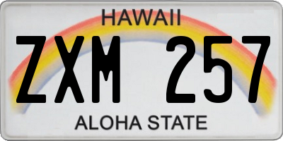 HI license plate ZXM257