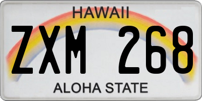 HI license plate ZXM268