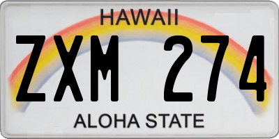HI license plate ZXM274