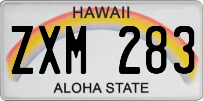 HI license plate ZXM283
