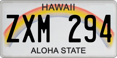 HI license plate ZXM294