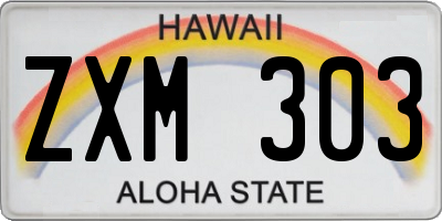 HI license plate ZXM303