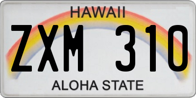 HI license plate ZXM310