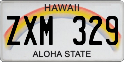 HI license plate ZXM329