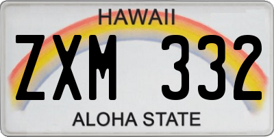 HI license plate ZXM332