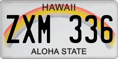 HI license plate ZXM336