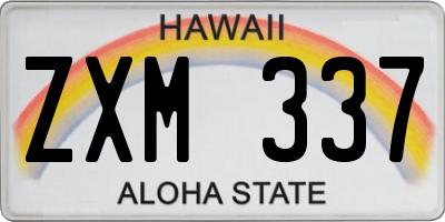 HI license plate ZXM337