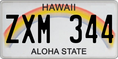 HI license plate ZXM344