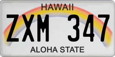HI license plate ZXM347