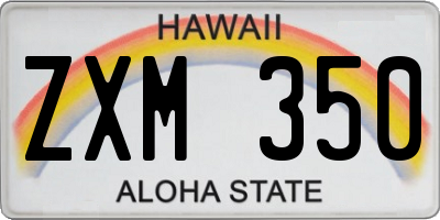 HI license plate ZXM350