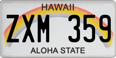 HI license plate ZXM359