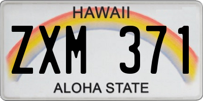 HI license plate ZXM371