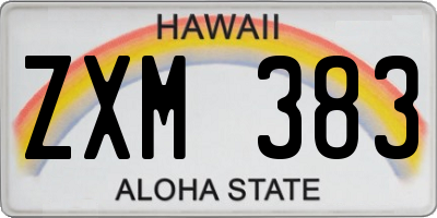 HI license plate ZXM383