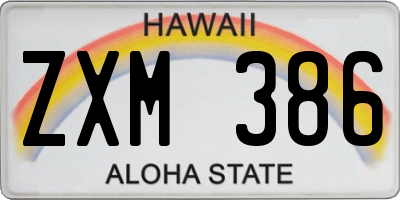 HI license plate ZXM386