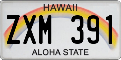 HI license plate ZXM391