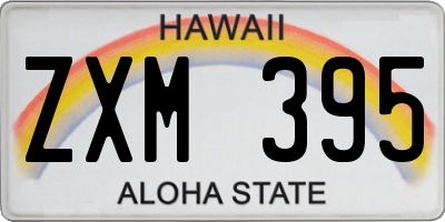 HI license plate ZXM395