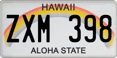 HI license plate ZXM398