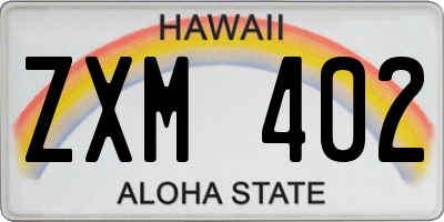 HI license plate ZXM402