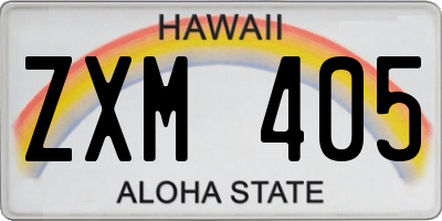 HI license plate ZXM405