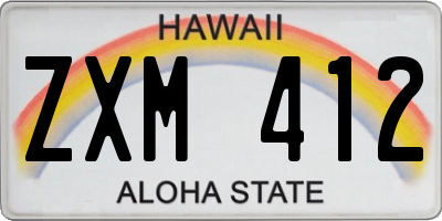HI license plate ZXM412