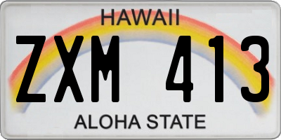 HI license plate ZXM413