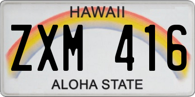 HI license plate ZXM416