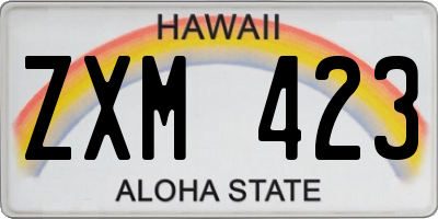 HI license plate ZXM423