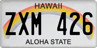 HI license plate ZXM426