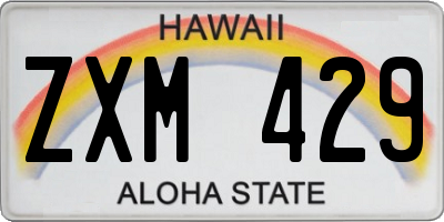HI license plate ZXM429