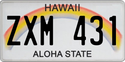 HI license plate ZXM431