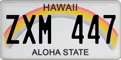 HI license plate ZXM447