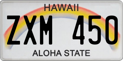 HI license plate ZXM450