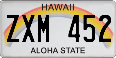 HI license plate ZXM452