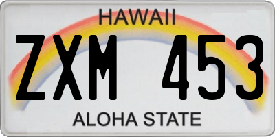 HI license plate ZXM453