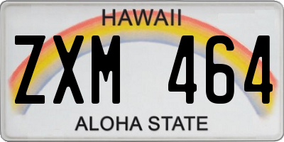 HI license plate ZXM464